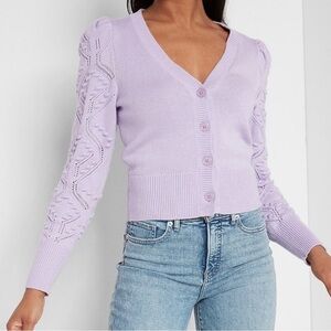 Express Lavender Cardigan Sweater